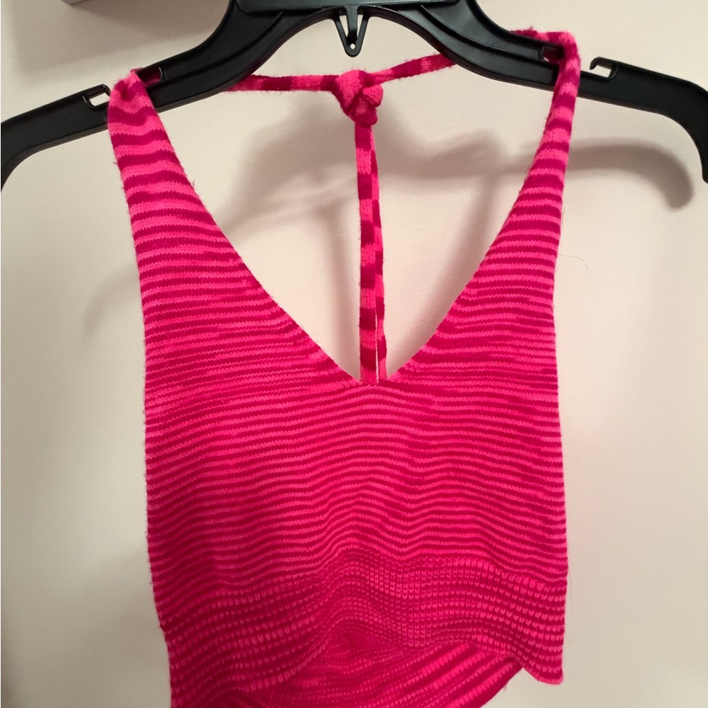 Hot Pink Striped Knit Tank Top - Women